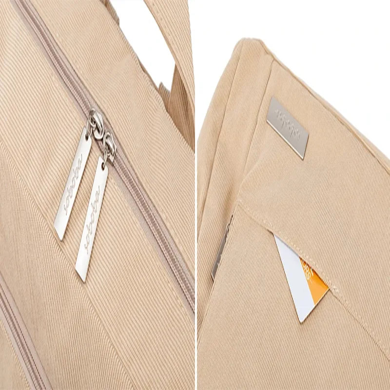 Sac à dos à langer effet velours beige