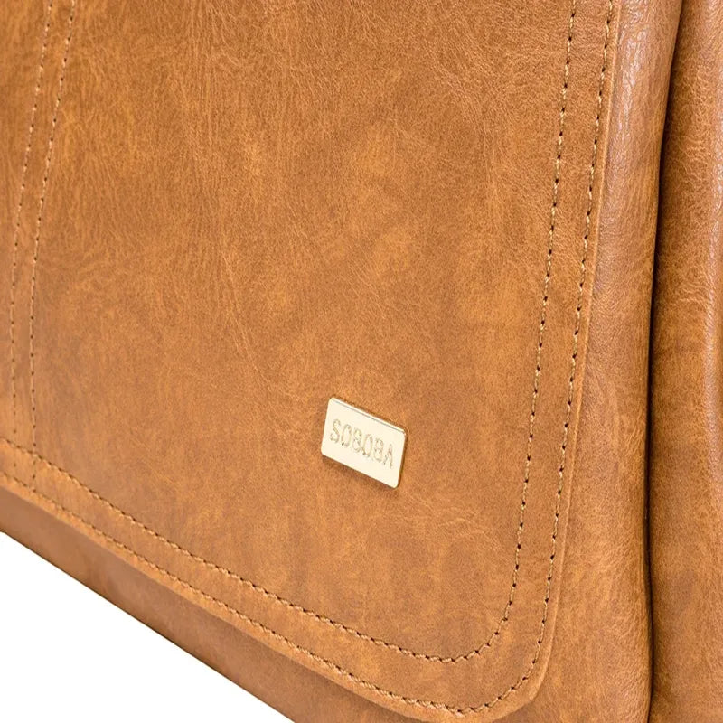 Sac à dos à langer effet cuir marron