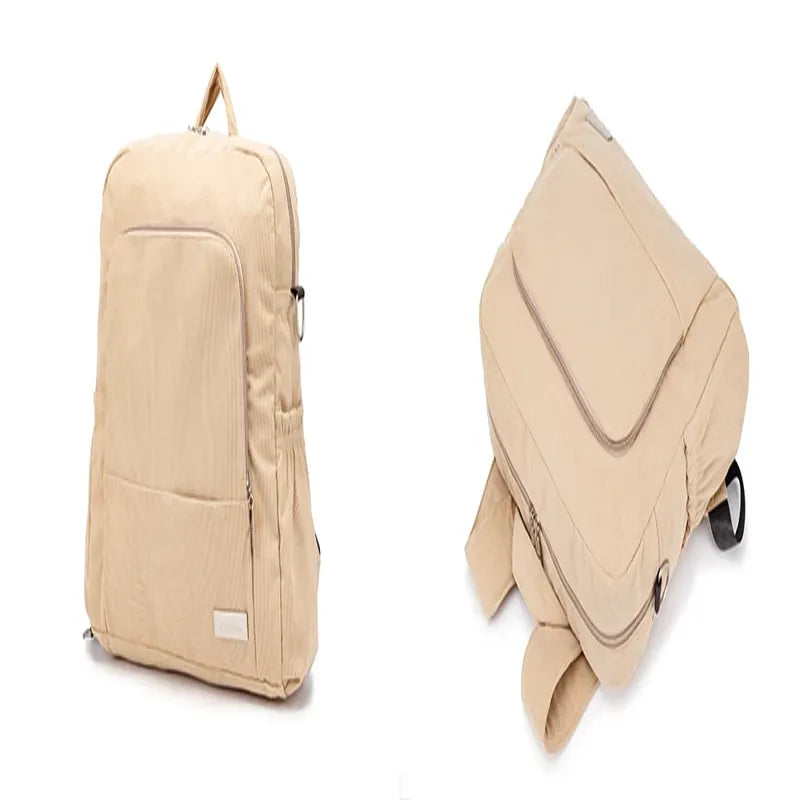 Sac à dos à langer effet velours beige