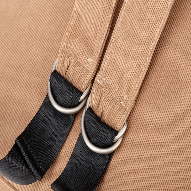 Sac à dos à langer effet velours marron