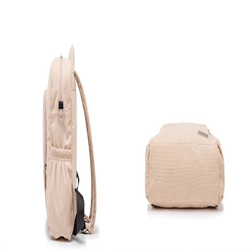 Sac à dos à langer effet velours rose