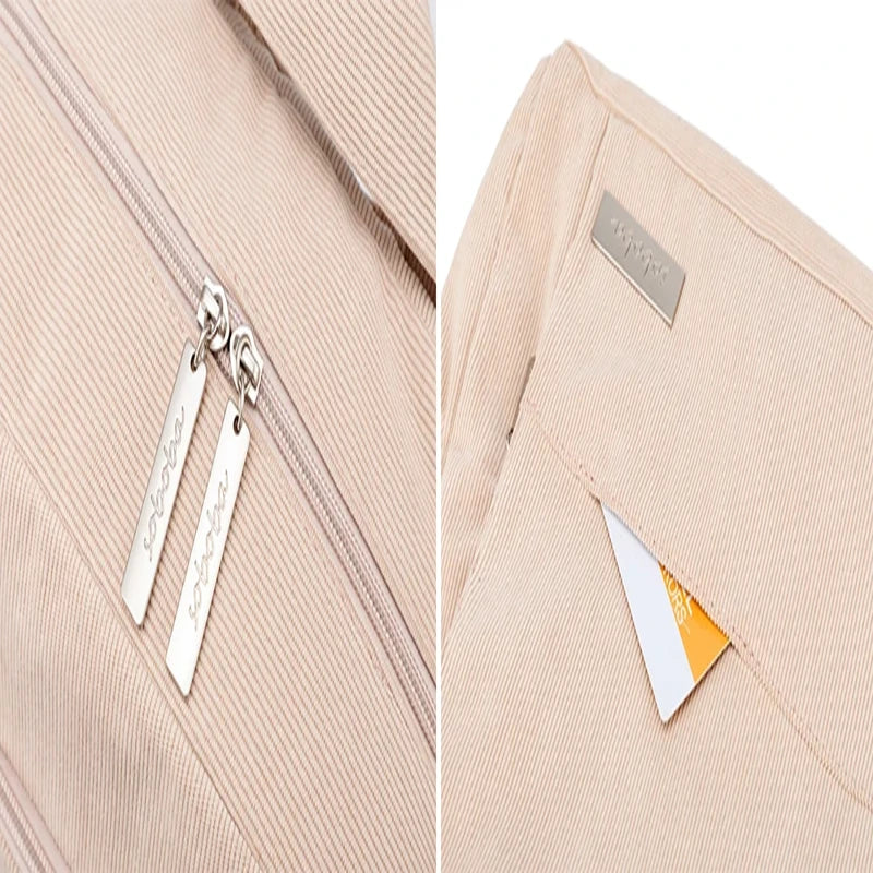 Sac à dos à langer effet velours rose